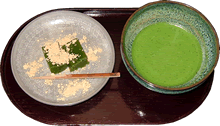 京都互福庵の抹茶と抹茶わらび餅